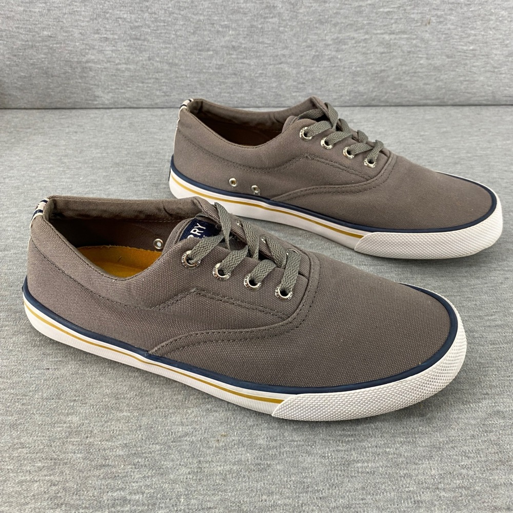 Sperry Top Sider Mens Gray Canvas Boat‎ Deck Shoes Sneakers Travel Coastal Sz 7